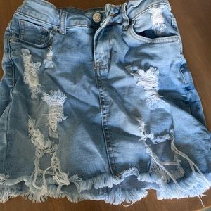 Ripped jean skirt
